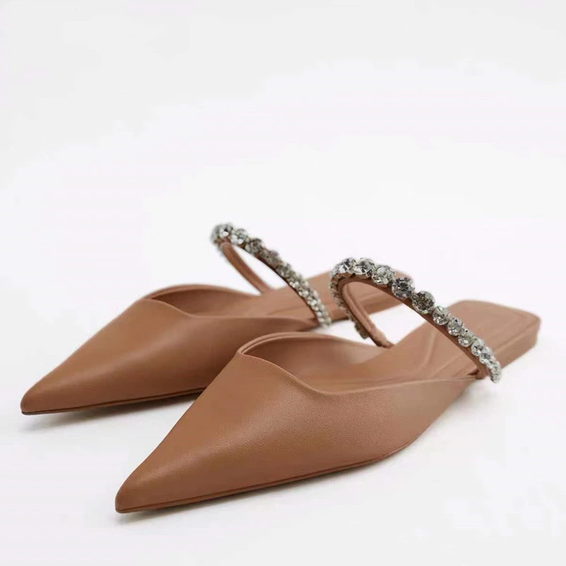 ZARZ Summer Sandals Women 2022 New Fashion Rhinestone Pointed Toe Flat Slippers High Quality Sexy Temperament Muller Shoes
ZARZ Summer Sandals Women 2022 New Fashion Rhinestone Pointed Toe Flat Slippers High Quality Sexy Temperament Muller Shoes