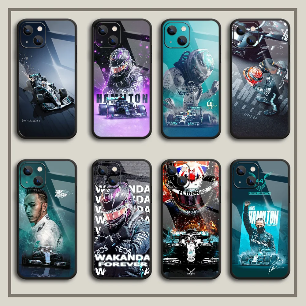 

Lewis Hamilton F1 Tempered Glass Phone Case Cover For Iphone 6 7 8 11 12 13 14 S X XS XR SE Pro Max Plus Mini Black