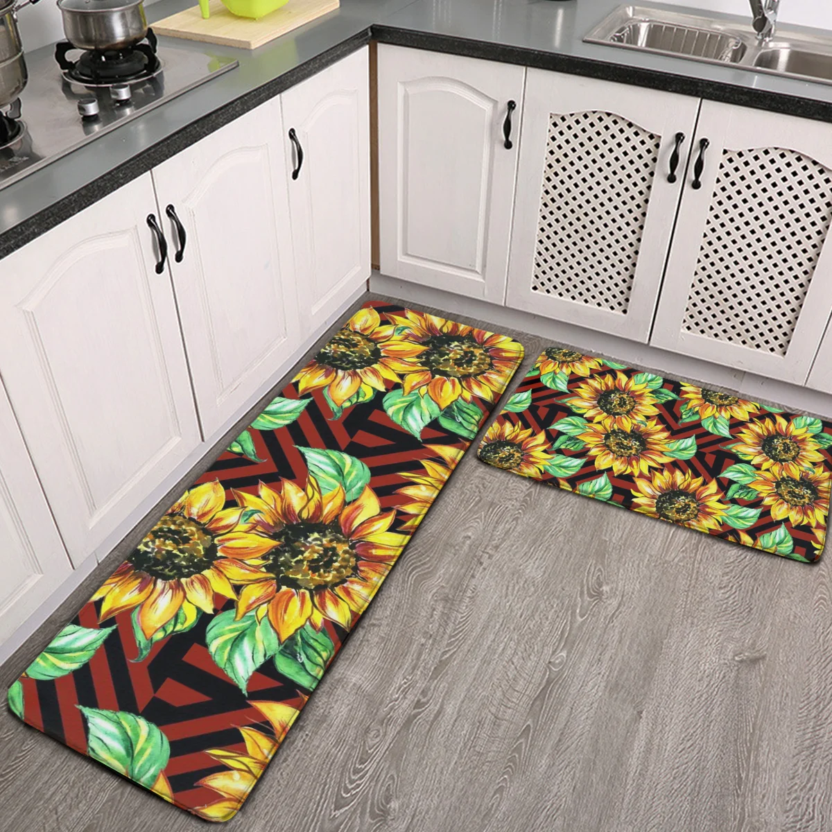 Kitchen Mat 2 PCS Cushioned Anti-Fatigue Kitchen Rug Watercolor Sunflower Background Waterproof Non-Slip Kitchen Mats Rugs Ergon
Kitchen Mat 2 PCS Cushioned Anti-Fatigue Kitchen Rug Watercolor Sunflower Background Waterproof Non-Slip Kitchen Mats Rugs Ergon