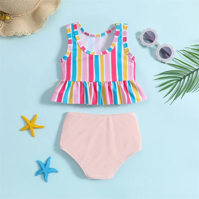 Toddler Girls Two Piece Swimsuits Summer Sleeveless Round Neck Striped Print Swimwear With Bow Kids Beach Pool Bathing Suit
Toddler Girls Two Piece Swimsuits Summer Sleeveless Round Neck Striped Print Swimwear With Bow Kids Beach Pool Bathing Suit