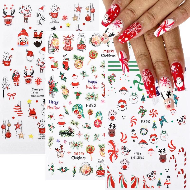 3D Christmas Nail Art Stickers Winter Snowflake Cartoon Santa Claus Snowman Elk Penguin Animal Designs Nails Decals Decoration
3D Christmas Nail Art Stickers Winter Snowflake Cartoon Santa Claus Snowman Elk Penguin Animal Designs Nails Decals Decoration