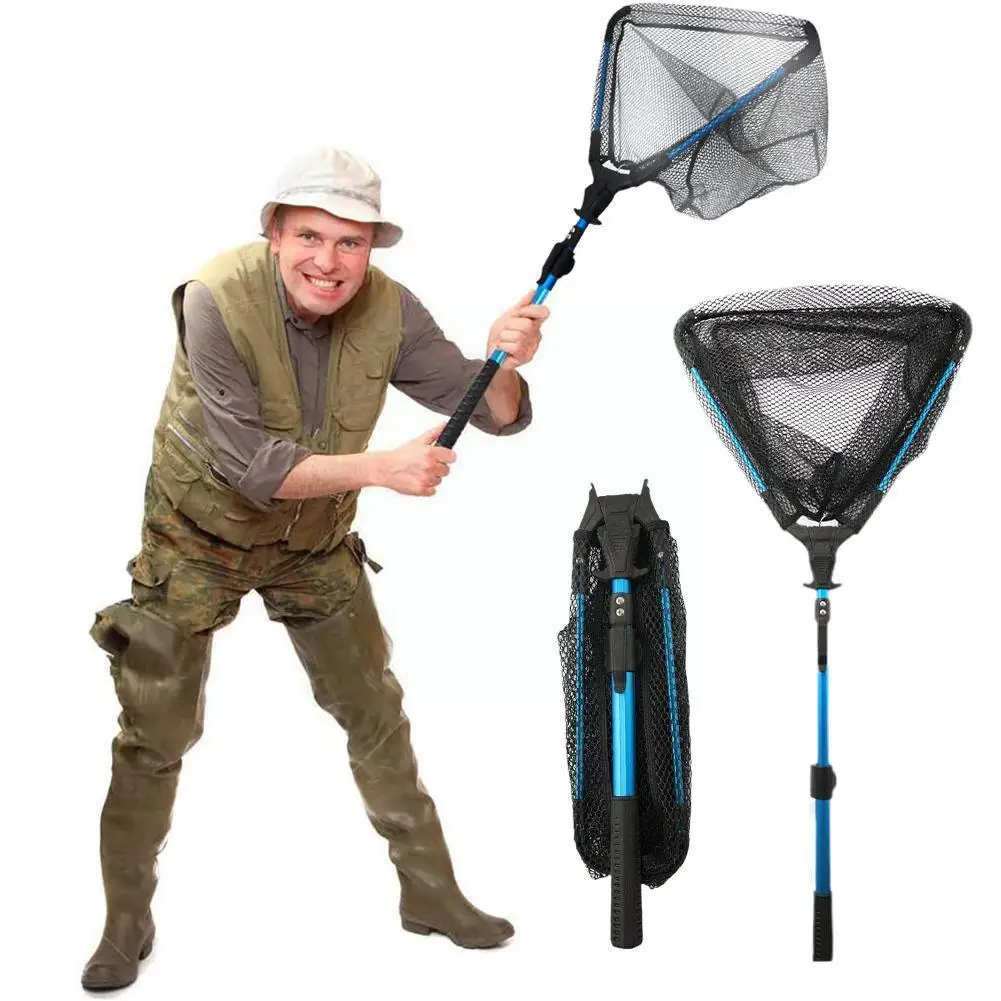 

Aluminum Alloy Retractable Triangle Folding Landing Net Retractable Pole For Carp Fishing Tackle Catching Releasing I8I2