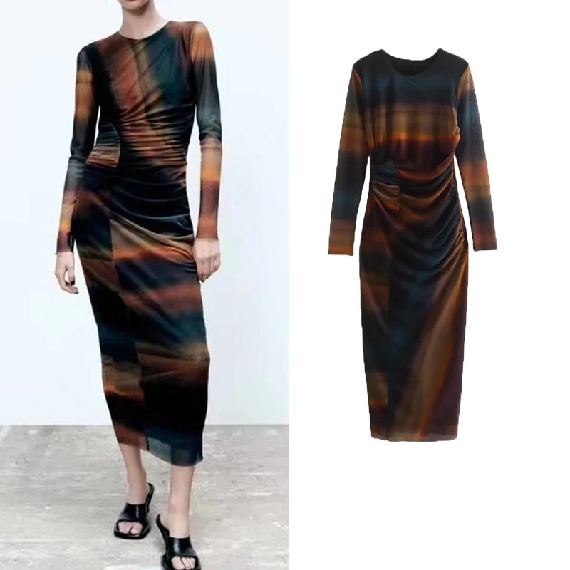 Женское длинное платье в сеточку, повседневное модное платье с принтом и бантом, Осень-зима 2022
Женское длинное платье в сеточку, повседневное модное платье с принтом и бантом, Осень-зима 2022