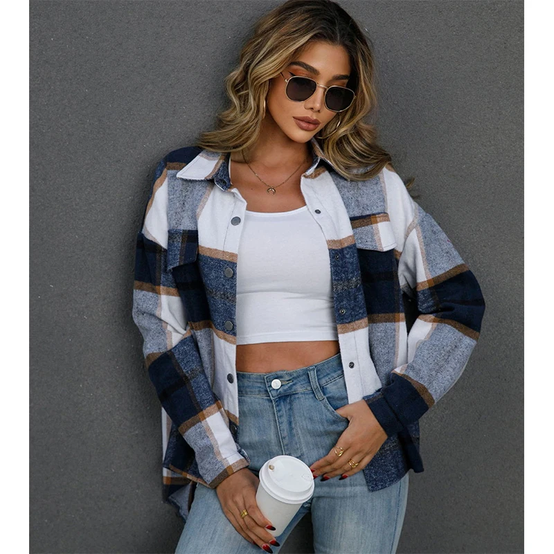 Plaid Shirts Womens Blouses Winter Thick Long Sleeve Lady Tops Loose Checked Female Clothing Outwear Coat 2022 Autumn
Plaid Shirts Womens Blouses Winter Thick Long Sleeve Lady Tops Loose Checked Female Clothing Outwear Coat 2022 Autumn