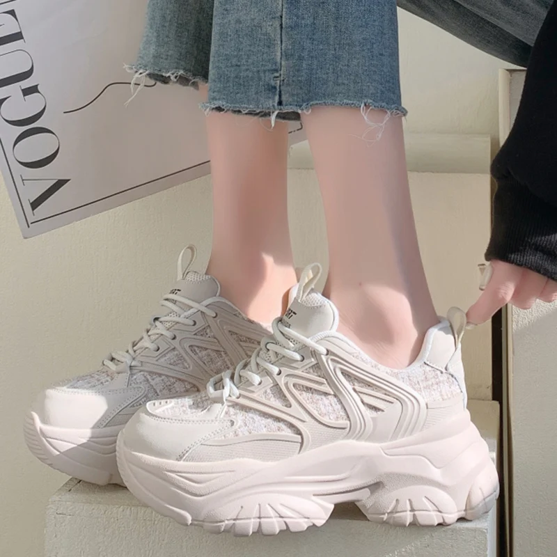 Rimocy 2022 New Chunky Sneakers Women Black Splicing Cloth Platform Casual Shoes Woman Thick Bottom Lace Up Running Shoes Woman
Rimocy 2022 New Chunky Sneakers Women Black Splicing Cloth Platform Casual Shoes Woman Thick Bottom Lace Up Running Shoes Woman