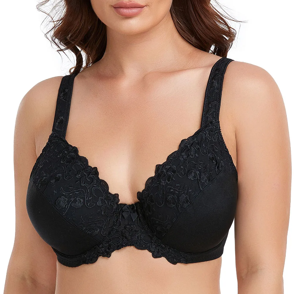 New Women's Plus Size Minimizer Lace Bra Full Coverage Floral Embroidery Non Padded Underwire Big Size C D E F G H I Cup
New Women's Plus Size Minimizer Lace Bra Full Coverage Floral Embroidery Non Padded Underwire Big Size C D E F G H I Cup
