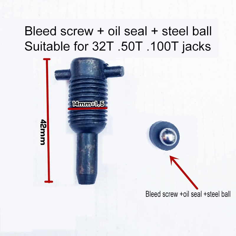 Universal Vertical Hydraulic Jack Drain Screws Oil Seal Steel Ball 32T /50T/100T Jacks Repair Accessories Bleed Screw Switch
Universal Vertical Hydraulic Jack Drain Screws Oil Seal Steel Ball 32T /50T/100T Jacks Repair Accessories Bleed Screw Switch