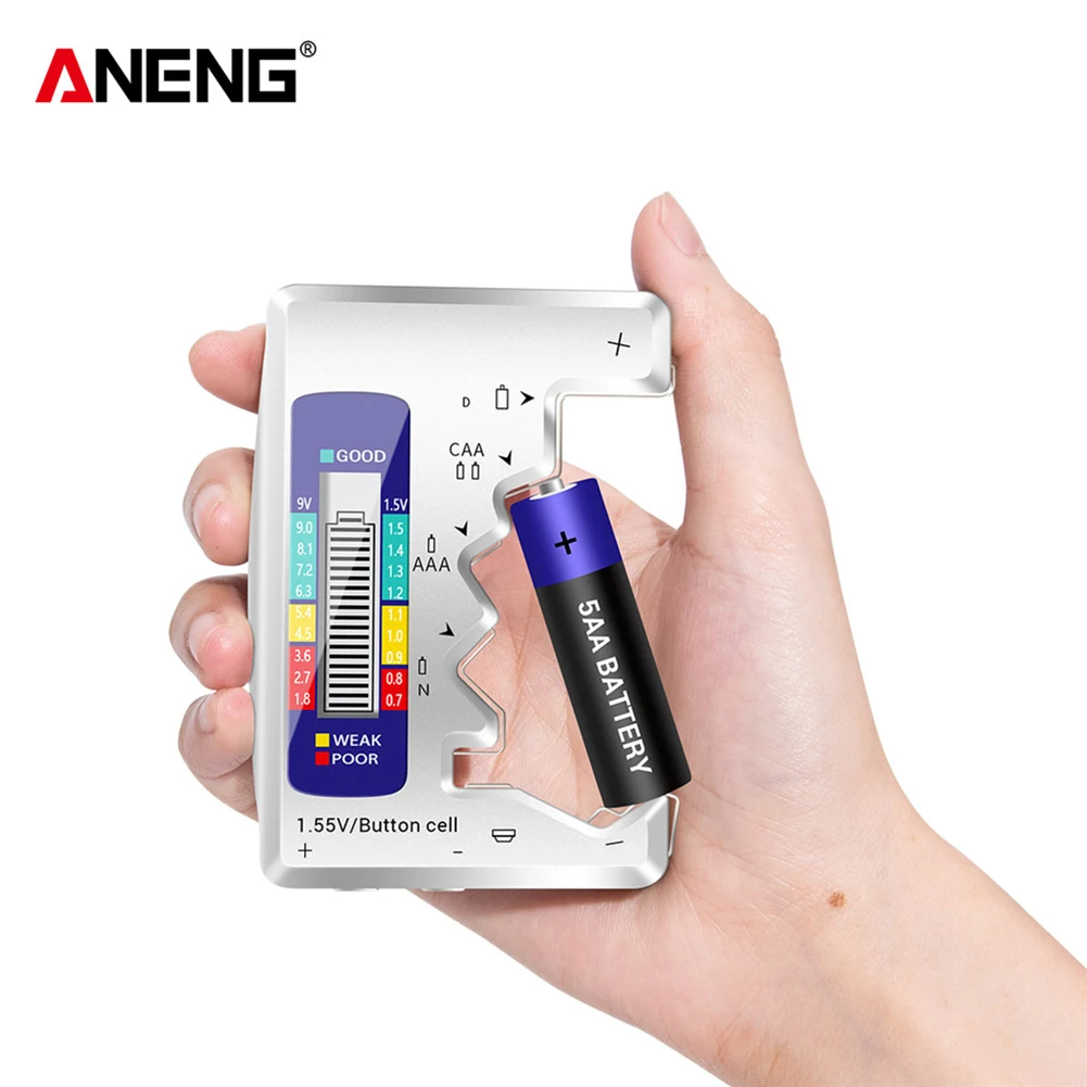 LCD Display Card Type Digital Battery Capacity Tester AA/AAA/9V/1.5V Button Cell Battery Capacity Check Detector Voltage Tester
LCD Display Card Type Digital Battery Capacity Tester AA/AAA/9V/1.5V Button Cell Battery Capacity Check Detector Voltage Tester