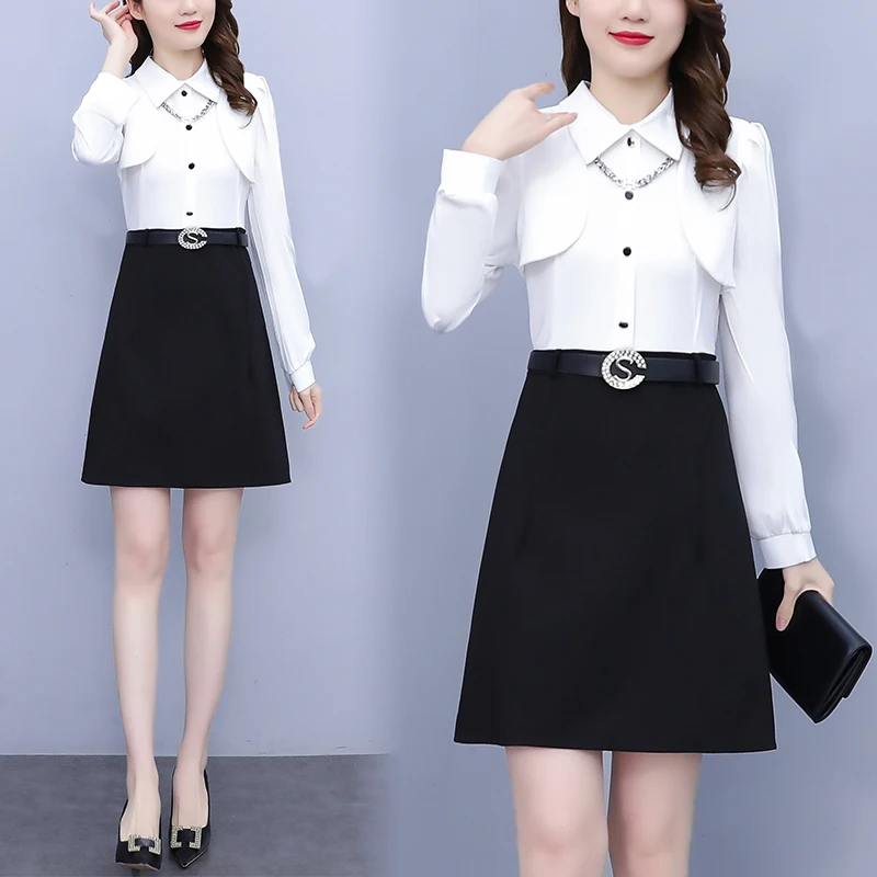 Женская рубашка в стиле пэчворк Деловое платье для женщин Офисная Женская одежда для работы с длинным рукавом ТРАПЕЦИЕВИДНОЕ приталенное п... 
Женская рубашка в стиле пэчворк Деловое платье для женщин Офисная Женская одежда для работы с длинным рукавом ТРАПЕЦИЕВИДНОЕ приталенное п...