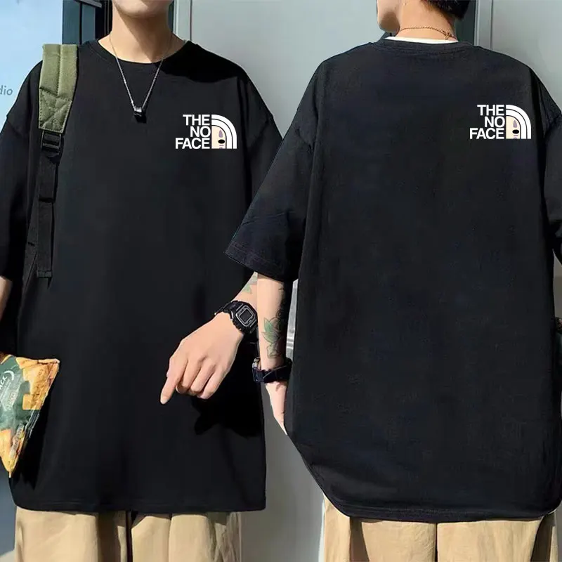 THE NO FACE Letter Logo Tshirt Short Sleeve No Face Man Both Sides Put on T Shirt Men Women Fashion Brand Harajuku T-shirts Tops
THE NO FACE Letter Logo Tshirt Short Sleeve No Face Man Both Sides Put on T Shirt Men Women Fashion Brand Harajuku T-shirts Tops