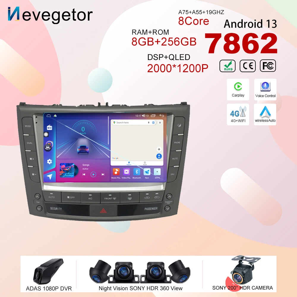 QLED Screen For Lexus IS250 XE20 2005 - 2013 Android 13 Multimedia Navigation GPS Auto Radio Player Car Stereo Head Unit 5G DVD
QLED Screen For Lexus IS250 XE20 2005 - 2013 Android 13 Multimedia Navigation GPS Auto Radio Player Car Stereo Head Unit 5G DVD
