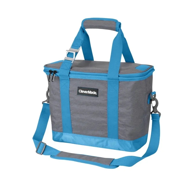 30 cans Soft-Sided Collapsible Cooler 20 Liter Insulated Tote Bag with Shoulder Strap, Grey/Blue
30 cans Soft-Sided Collapsible Cooler 20 Liter Insulated Tote Bag with Shoulder Strap, Grey/Blue