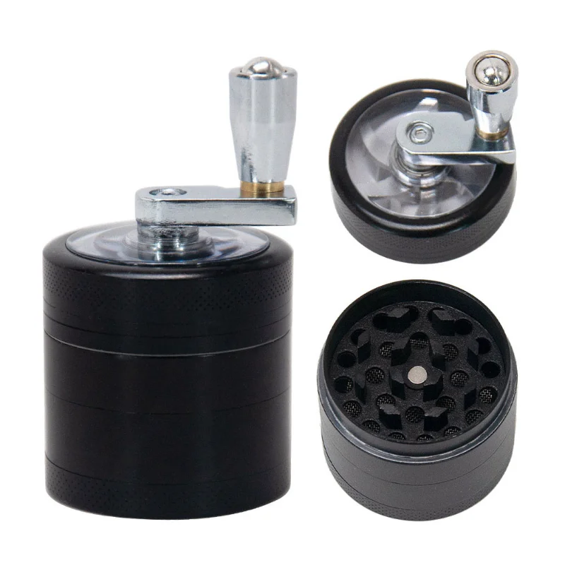 

Herb Grinder 40mm Four-Layer Hand Crank Tobacco Mill Grinder Metal Crusher Pipe Smoking Grinder Herb for Cigarette Accessories