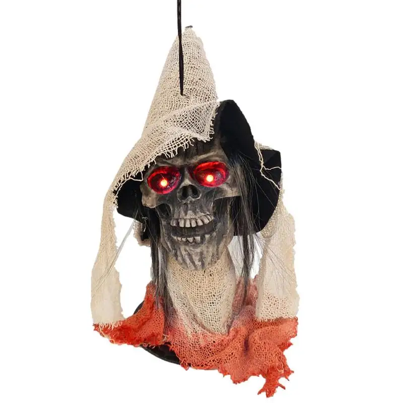 Украшение в виде скелета с красными глазами на батарейках, украшение в виде жуткого черепа с волосами и страшным звуком, украшение на батарейках для Хэллоуина 
Украшение в виде скелета с красными глазами на батарейках, украшение в виде жуткого черепа с волосами и страшным звуком, украшение на батарейках для Хэллоуина