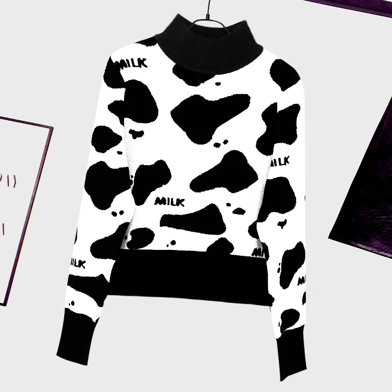 Winter Cow Zebra Striped Slim Soft Warm Jersey Cropped Knitted Pullover Sweater Oversize Women Jumper turtleneck 2022 Sweaters
Winter Cow Zebra Striped Slim Soft Warm Jersey Cropped Knitted Pullover Sweater Oversize Women Jumper turtleneck 2022 Sweaters
