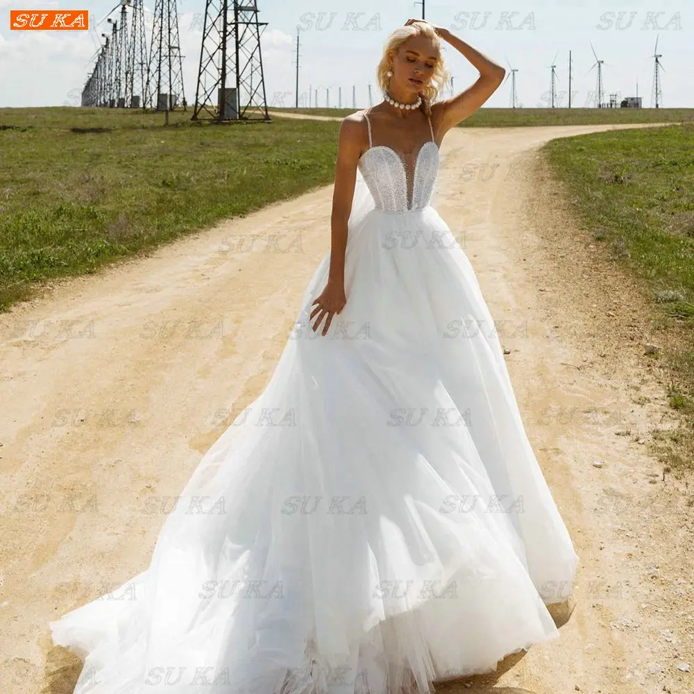 Bohemian Beading Wedding Dress White 2022 Lady Bride Gown For Women A Line Tulle Trouwjurk Spaghetti Straps Vestido De Casamento
Bohemian Beading Wedding Dress White 2022 Lady Bride Gown For Women A Line Tulle Trouwjurk Spaghetti Straps Vestido De Casamento