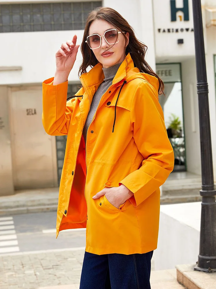 New Spring Autumn Women Hooded Waterproof Slim Fit Trench Coat Casual Female Solid Long Sleeve Windbreaker Outwear Tops
New Spring Autumn Women Hooded Waterproof Slim Fit Trench Coat Casual Female Solid Long Sleeve Windbreaker Outwear Tops