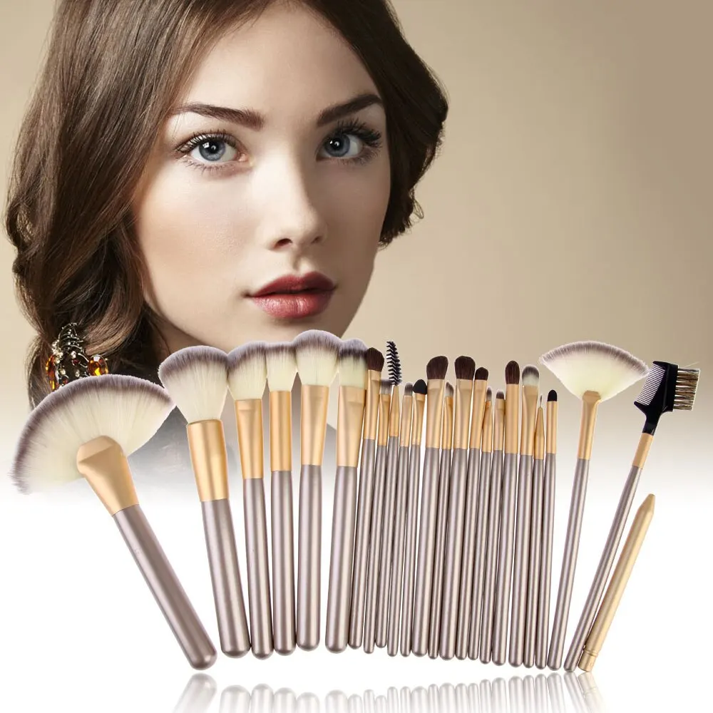 24Pcs Beauty Cosmetics Blending EyeShadow Lip Powder Foundation Pincel Maquiagem Tool w/ Pouch Bag Beige Makeup Brushes Set
24Pcs Beauty Cosmetics Blending EyeShadow Lip Powder Foundation Pincel Maquiagem Tool w/ Pouch Bag Beige Makeup Brushes Set