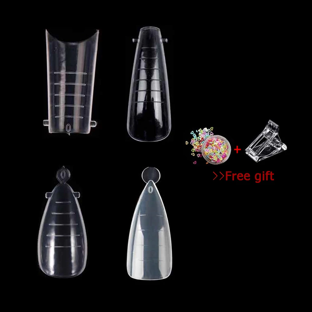 120Pcs Clear Dual Forms Nails Poly UV Gel Extension Mold Fake Nail Finger Art DIY Decoration Nail Tips Quick Building Nail Mold
120Pcs Clear Dual Forms Nails Poly UV Gel Extension Mold Fake Nail Finger Art DIY Decoration Nail Tips Quick Building Nail Mold