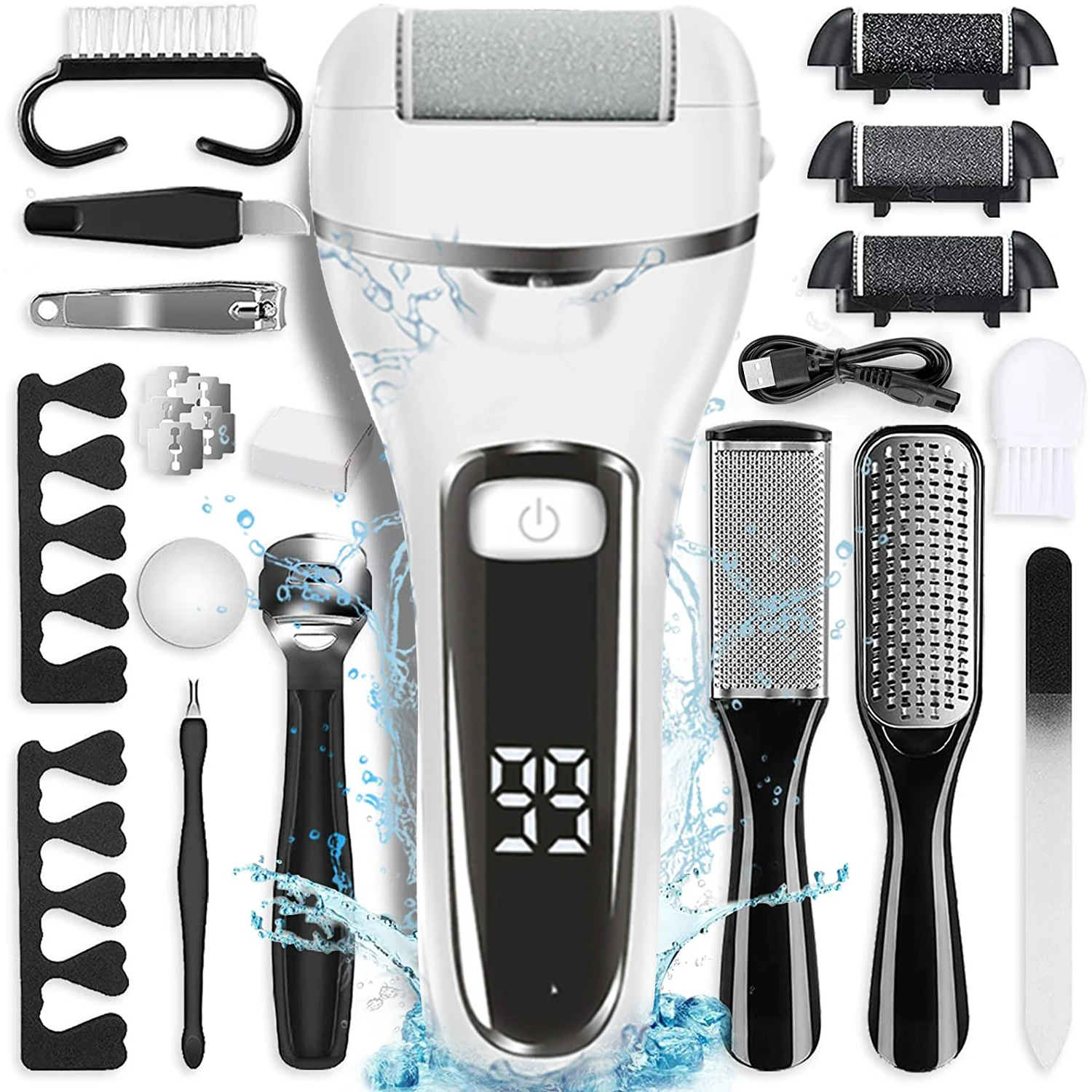 22 in 1 Rechargeable Electric Foot File Callus Remover Machine Pedicure Device Foot Care Tools Feet For Heels Remove Dead Skin
22 in 1 Rechargeable Electric Foot File Callus Remover Machine Pedicure Device Foot Care Tools Feet For Heels Remove Dead Skin