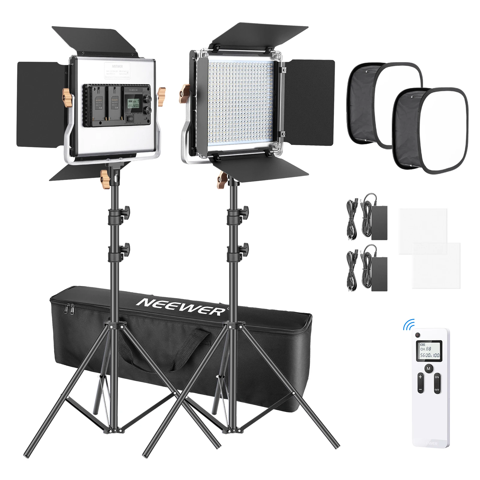 Neewer 2 Packs 480 LED Video Light Photography Lighting Kit, LED Panel With 2.4G Wireless Remote, 480 LED Panel And Light Stand
Neewer 2 Packs 480 LED Video Light Photography Lighting Kit, LED Panel With 2.4G Wireless Remote, 480 LED Panel And Light Stand