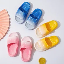 Summer Childrens Slippers Casual Sky Gradient Soft Slippers Home Bathoom Slippers Non-Slip Breathable Girls Boys Slippers Shoes