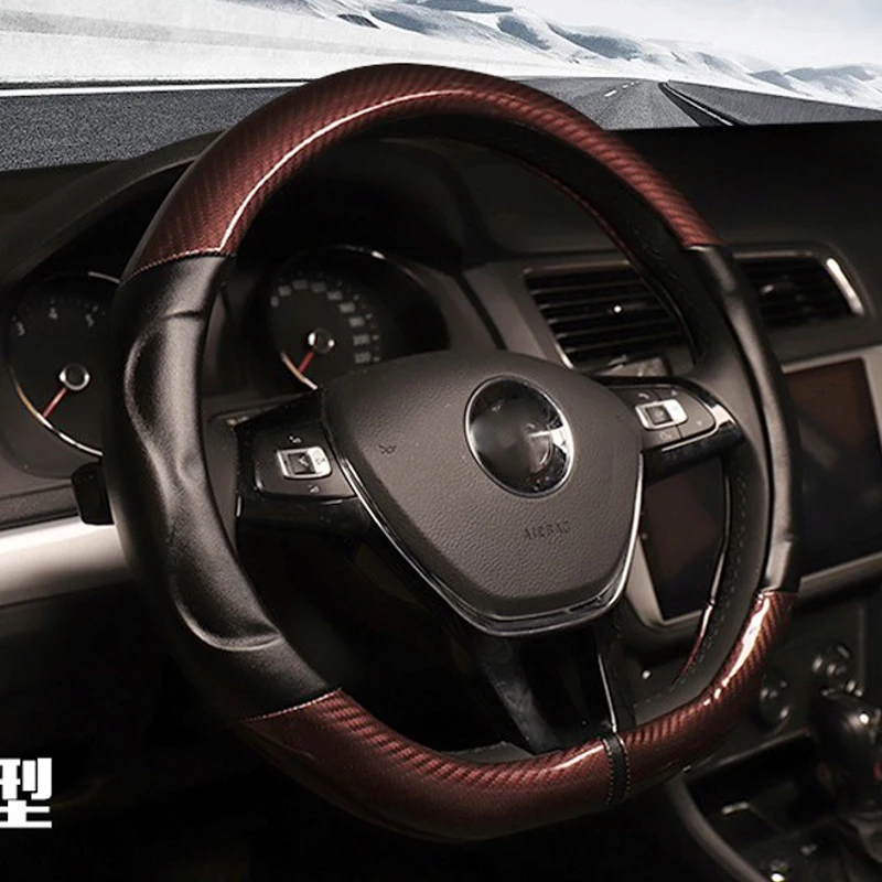 Carbon Fiber +Leather Car Steering Wheel Cover 38CM Non-slip Wear-resistant Sweat Absorbing Type D Sports Steering Wheel Cover
Carbon Fiber +Leather Car Steering Wheel Cover 38CM Non-slip Wear-resistant Sweat Absorbing Type D Sports Steering Wheel Cover