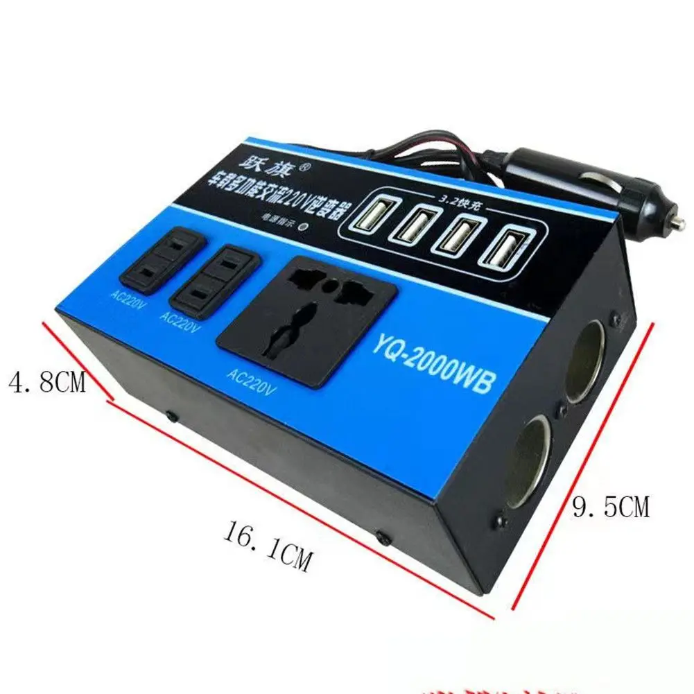 High Quality New Power Inverter Converter 4 USB ABS Overload Protection Trip Car Charger DC 12V/24V To AC 220V
High Quality New Power Inverter Converter 4 USB ABS Overload Protection Trip Car Charger DC 12V/24V To AC 220V