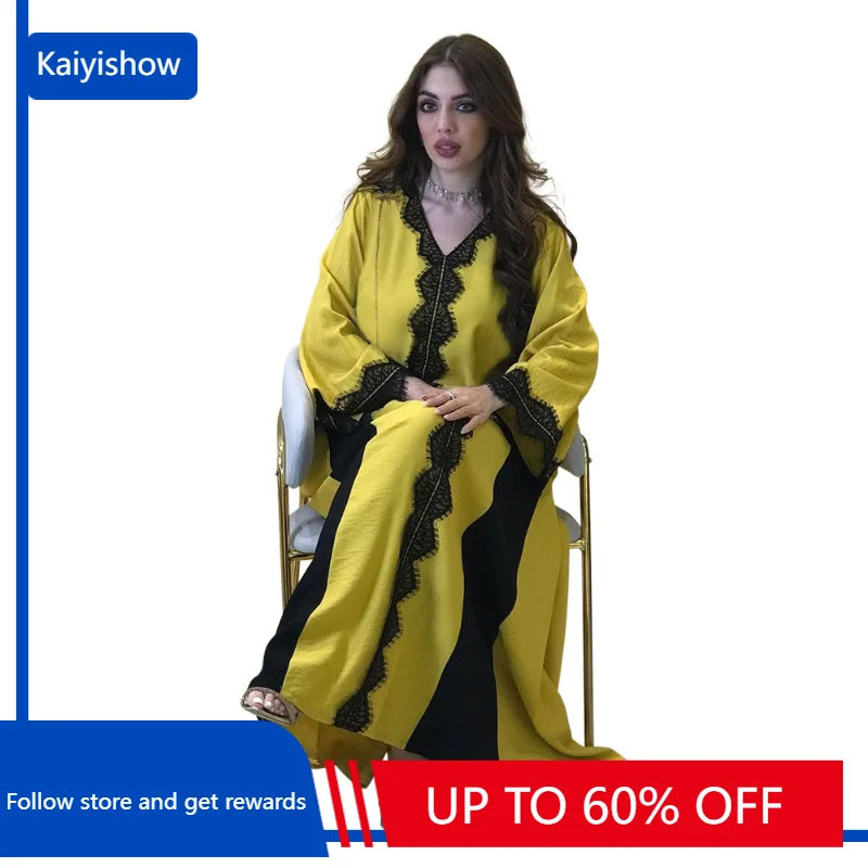 Middle East Fashion Lace V-neck Muslim Party Dress Full Sleeves Elegant Women Robe Arbic Gowns Abaya
Middle East Fashion Lace V-neck Muslim Party Dress Full Sleeves Elegant Women Robe Arbic Gowns Abaya