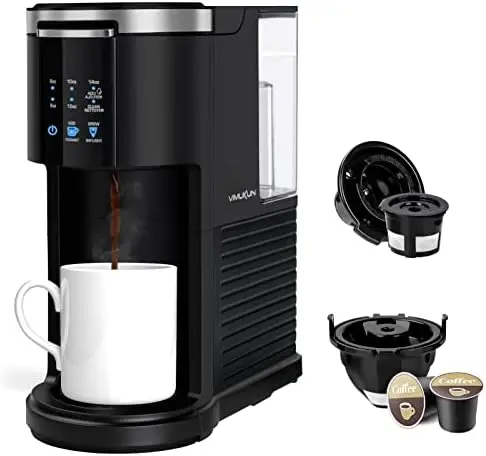 Single Serve Coffee Maker for K-Cup Pod and Ground Coffee, 6 to 14 oz Brew Sizes, 40 oz Removable Water Reservoir, Single Cup Co
Single Serve Coffee Maker for K-Cup Pod and Ground Coffee, 6 to 14 oz Brew Sizes, 40 oz Removable Water Reservoir, Single Cup Co
