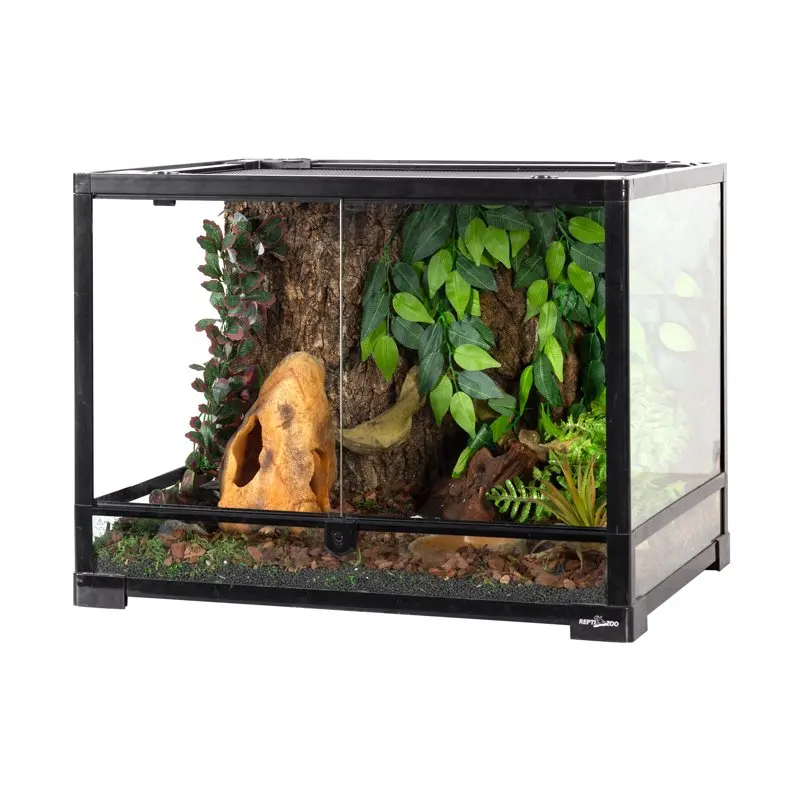 

32 Gallon Large Reptile Glass Terrarium Tank,Double Hinge Door with Screen Ventilation Reptile Terrarium 23.6" x 17.7" x 17.7"(K