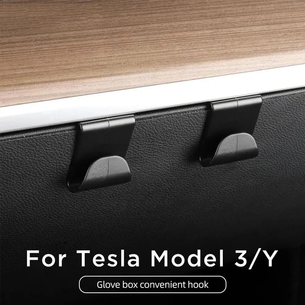 

2pcs Glovebox Hook for Tesla Model 3 Y 2017-2023 Glove Box Organizer Storage Clip Holder Hang Bag Mask Hanger Accessories