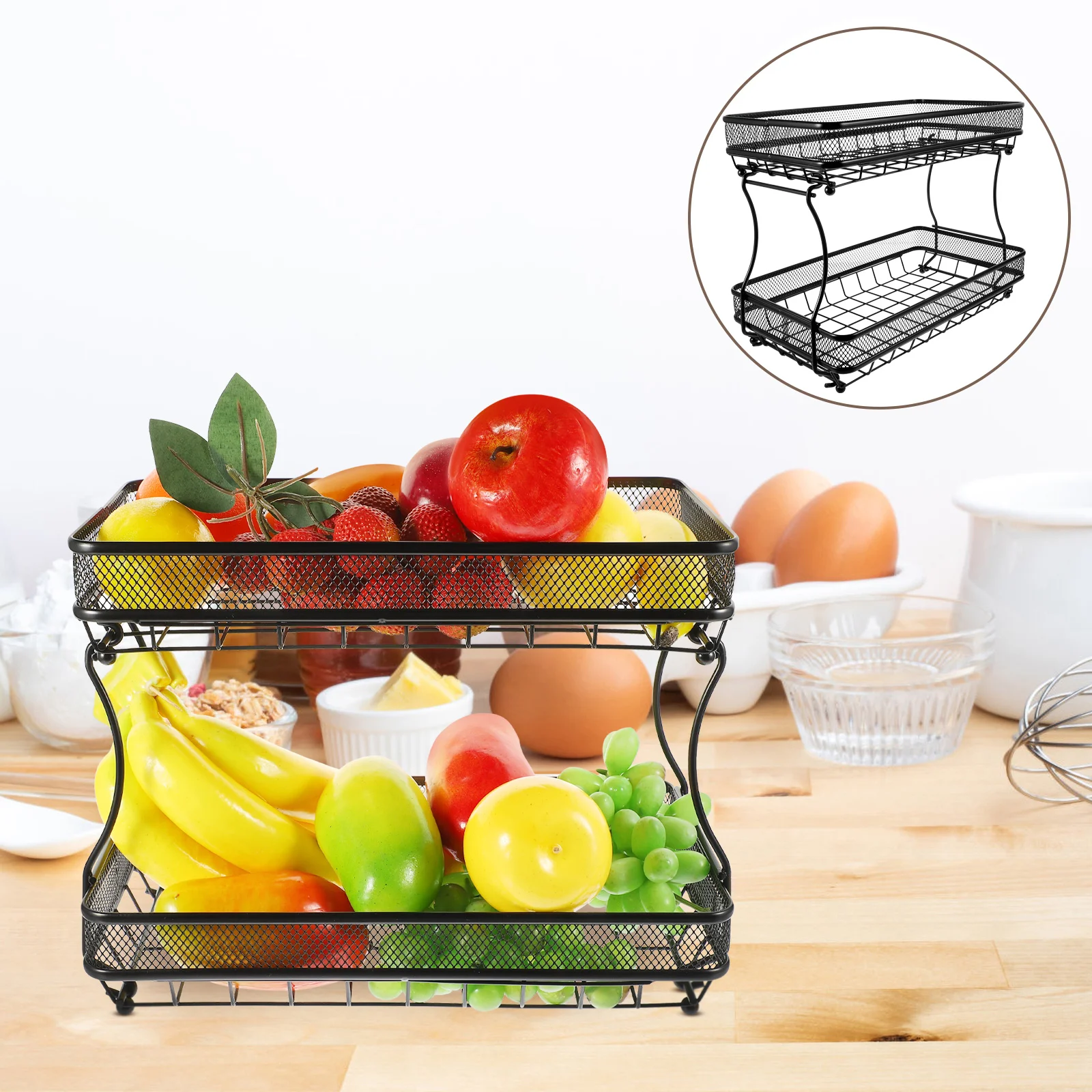 2-tier Home Kitchen Vegetable Basket Desktop Fruits Basket Snacks Serving Basket Detachable Fruit Basket Countertop Basket
2-tier Home Kitchen Vegetable Basket Desktop Fruits Basket Snacks Serving Basket Detachable Fruit Basket Countertop Basket