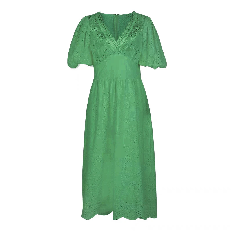 SuperAen Summer 2022 New V-neck Solid Waist Slim Hollow Out Lantern Sleeve A-LINE Casual Dresses for Women
SuperAen Summer 2022 New V-neck Solid Waist Slim Hollow Out Lantern Sleeve A-LINE Casual Dresses for Women
