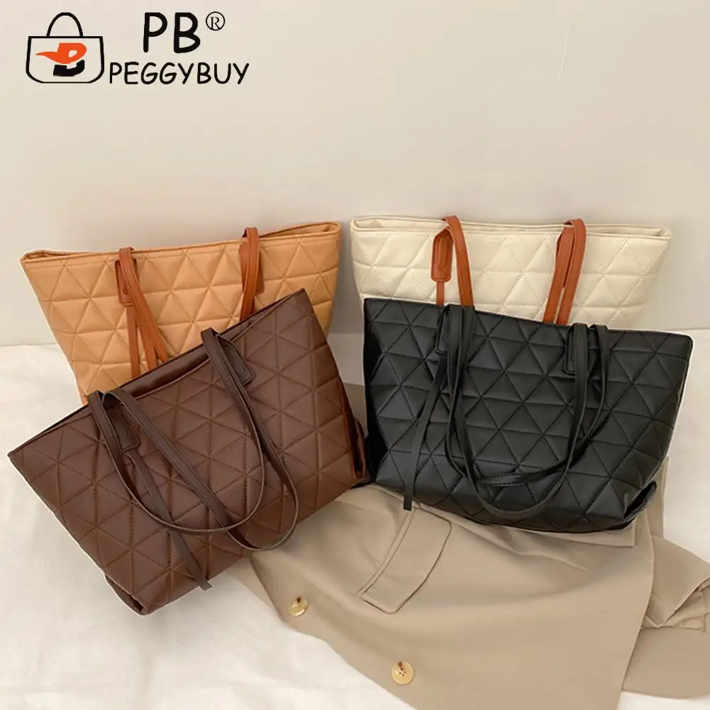 Casual All-match Women PU Leather Diamond Lattice Pattern Shoulder Underarm Bag Fashion Zipper Solid Color Big Capacity Handbags
Casual All-match Women PU Leather Diamond Lattice Pattern Shoulder Underarm Bag Fashion Zipper Solid Color Big Capacity Handbags