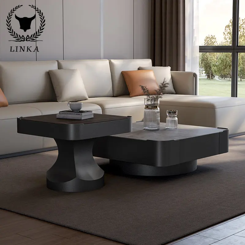 

Роскошный кофейный столик для маленькой квартиры, итальянский круглый дизайнерский простой современный кофейный столик из натурального мрамора