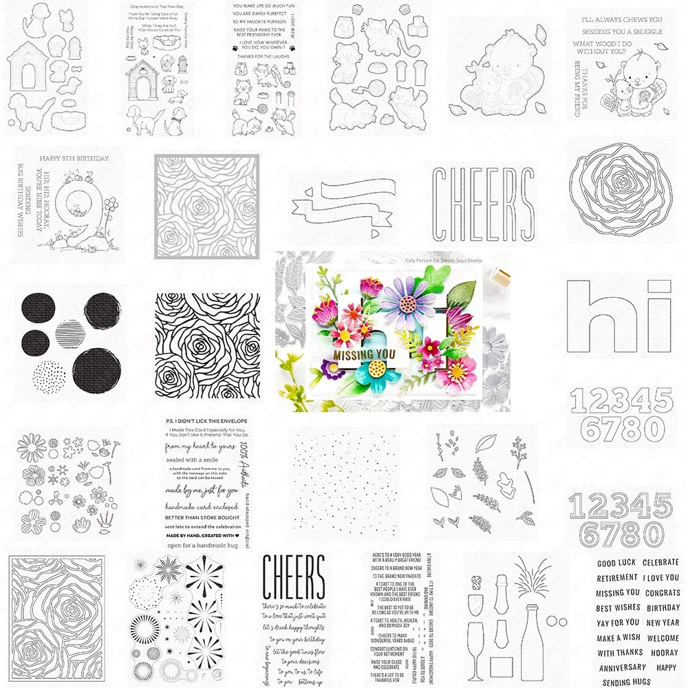 New Cheers Sentiments Champagne Celebrations Fireworks Circle Floral Greenery Dies Rose Hi Confetti Stencil Chews Number 9 Stamp
New Cheers Sentiments Champagne Celebrations Fireworks Circle Floral Greenery Dies Rose Hi Confetti Stencil Chews Number 9 Stamp