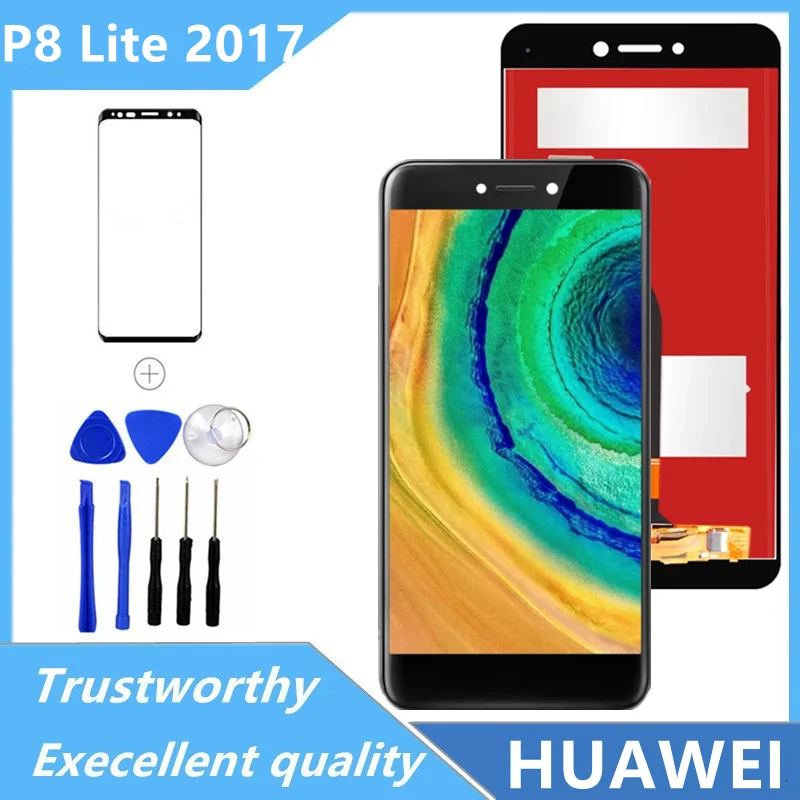 

5,2 ''дисплей для Huawei P8 Lite 2017 ЖК-дисплей сенсорный экран дигитайзер для Huawei P8 Lite 2017 PRA LA1 LX1 LX3 ЖК-дисплей с рамкой