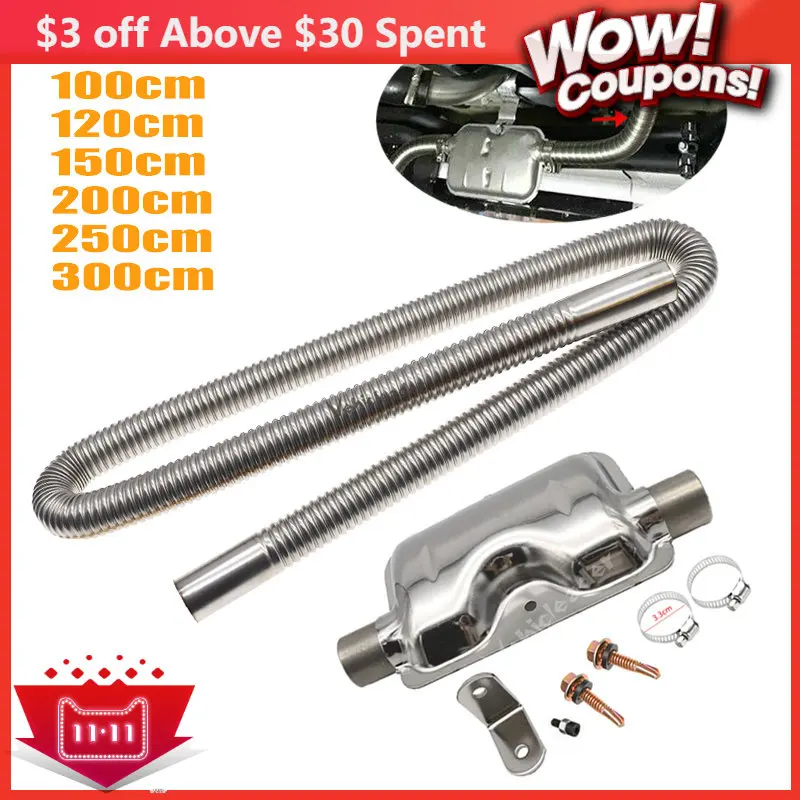 60-300cm Air Parking Heater Ducting Pipe Hose Line w/ 25mm Exhaust Pipe Silencer Steel For Diesel Heater For Propex Eberspacher
60-300cm Air Parking Heater Ducting Pipe Hose Line w/ 25mm Exhaust Pipe Silencer Steel For Diesel Heater For Propex Eberspacher