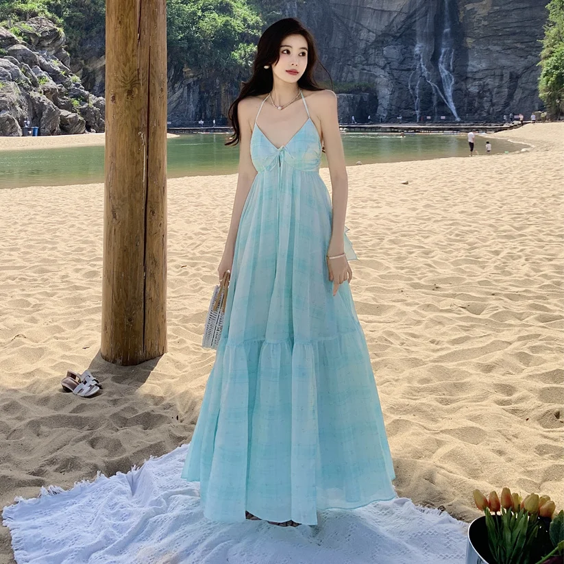 Romantic dopamine sweet wind seaside holiday chiffon backless dress atmosphere photo beach skirt summer
Romantic dopamine sweet wind seaside holiday chiffon backless dress atmosphere photo beach skirt summer