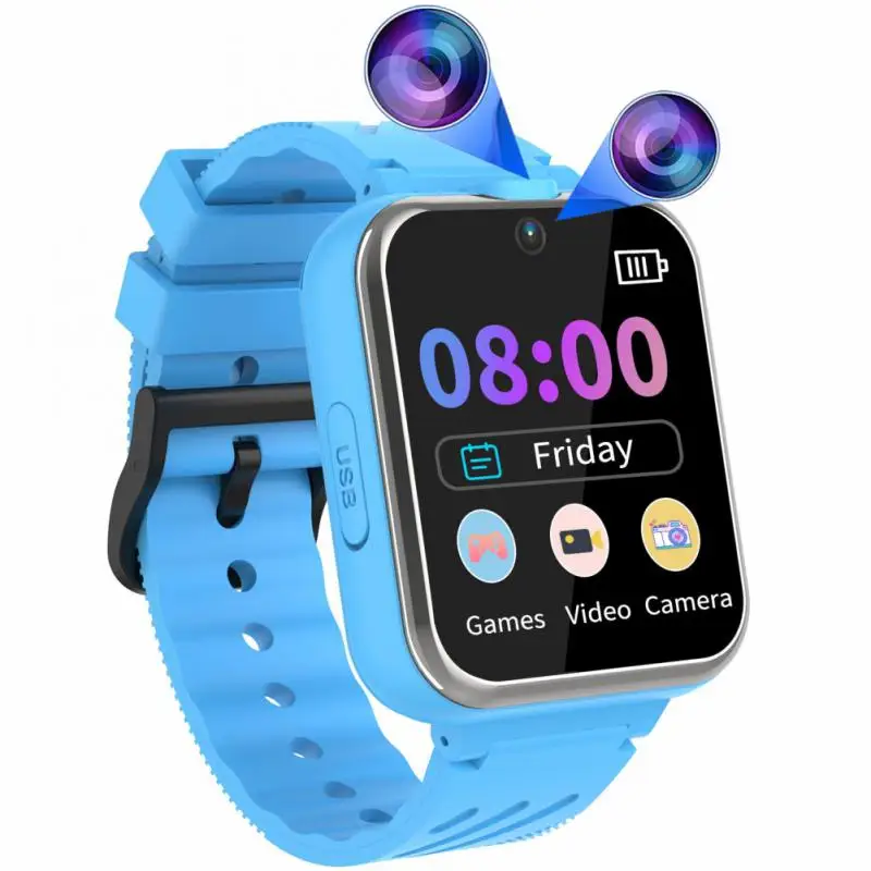 

1.54 Inches Dual Camera Kids Smart Watch 24 Games Music Player Stopwatches Educational Children's Smartwatch With Flashlights