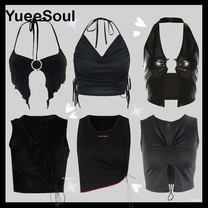Black Sexy Top 2022 New Summer Hollow Out Halter Backless Sleeveless Women Crop Tops Y2K Casual 90s E Girl Tank Top Streetwear
Black Sexy Top 2022 New Summer Hollow Out Halter Backless Sleeveless Women Crop Tops Y2K Casual 90s E Girl Tank Top Streetwear