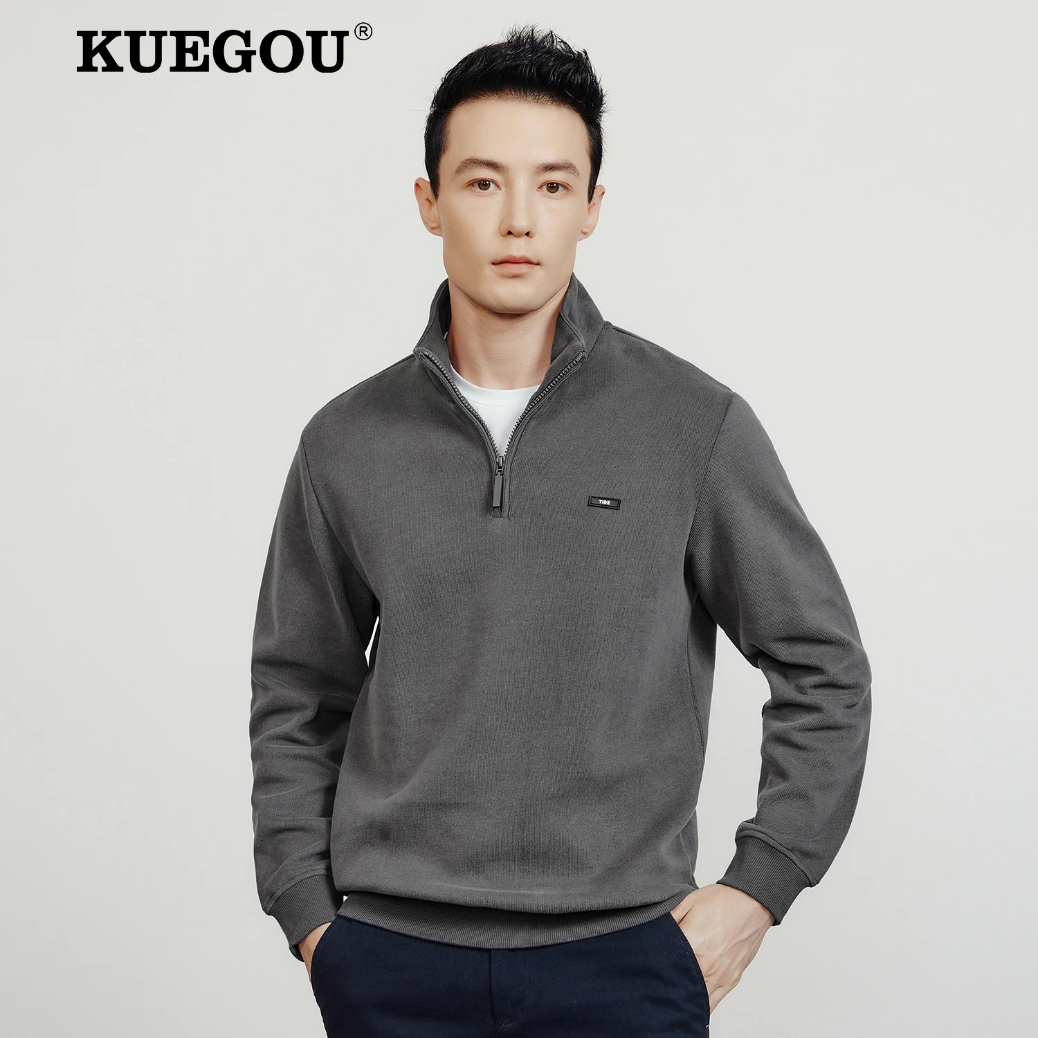 KUEGOU 2022, осенняя новинка, мужская толстовка с планкой спереди, бегун, молния, воротник-стойка, хлопковая смесь, повседневный качественный топ,...
KUEGOU 2022, осенняя новинка, мужская толстовка с планкой спереди, бегун, молния, воротник-стойка, хлопковая смесь, повседневный качественный топ,...