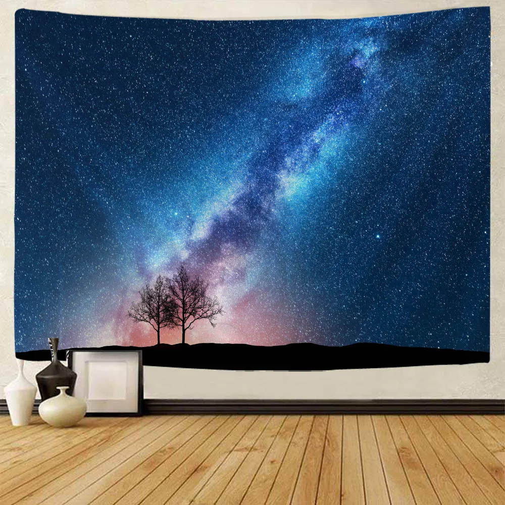 Large tapestry, starry sky wall hanging, home decoration, woods, night sky landscape, wall decoration, blankets, sofa sheets
Large tapestry, starry sky wall hanging, home decoration, woods, night sky landscape, wall decoration, blankets, sofa sheets