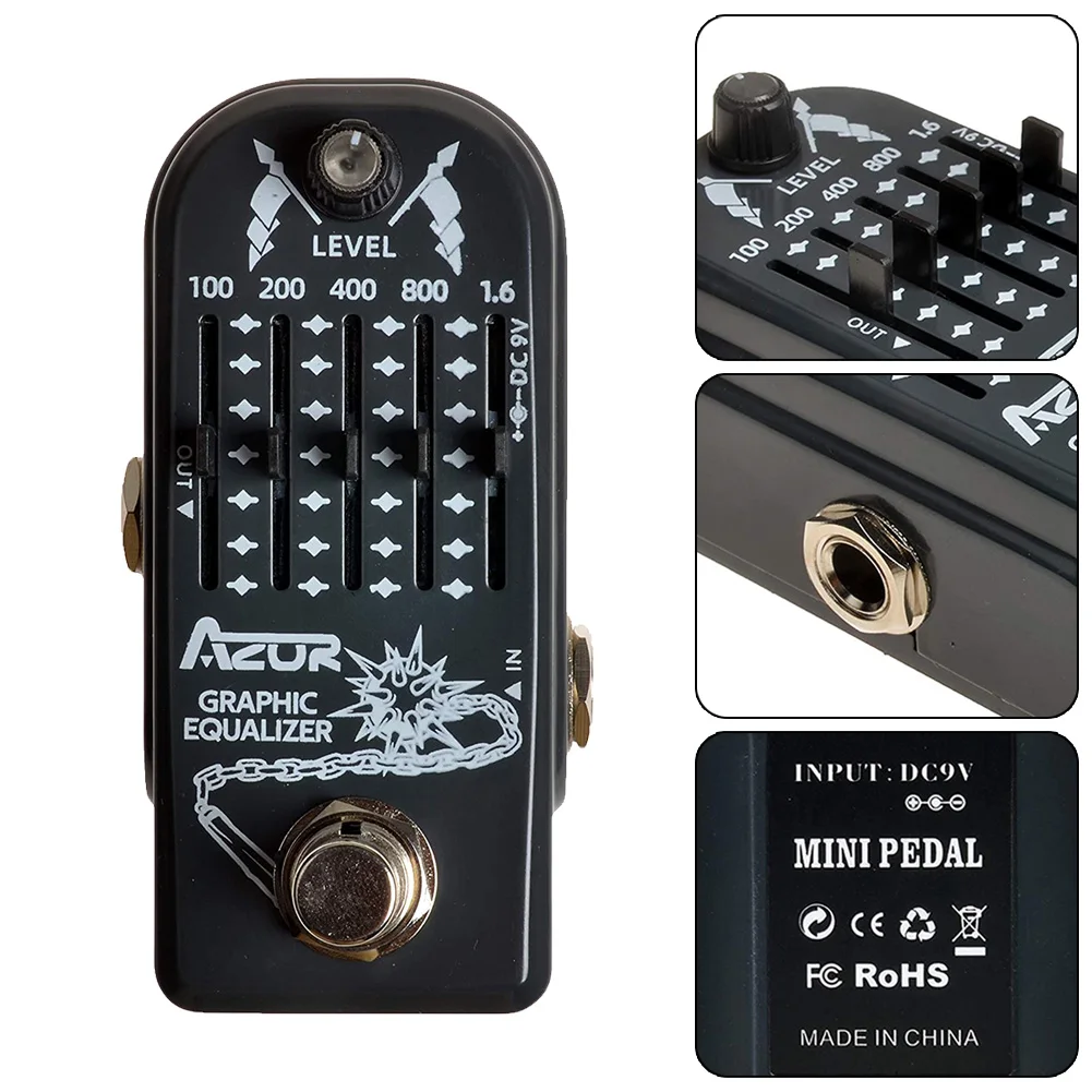 5 Band EQ Guitar Effect Pedal 200Hz 400Hz 800Hz 9V DC AP-322 AZOR Aluminum Alloy Equalizer For Guitarists Graphic
5 Band EQ Guitar Effect Pedal 200Hz 400Hz 800Hz 9V DC AP-322 AZOR Aluminum Alloy Equalizer For Guitarists Graphic