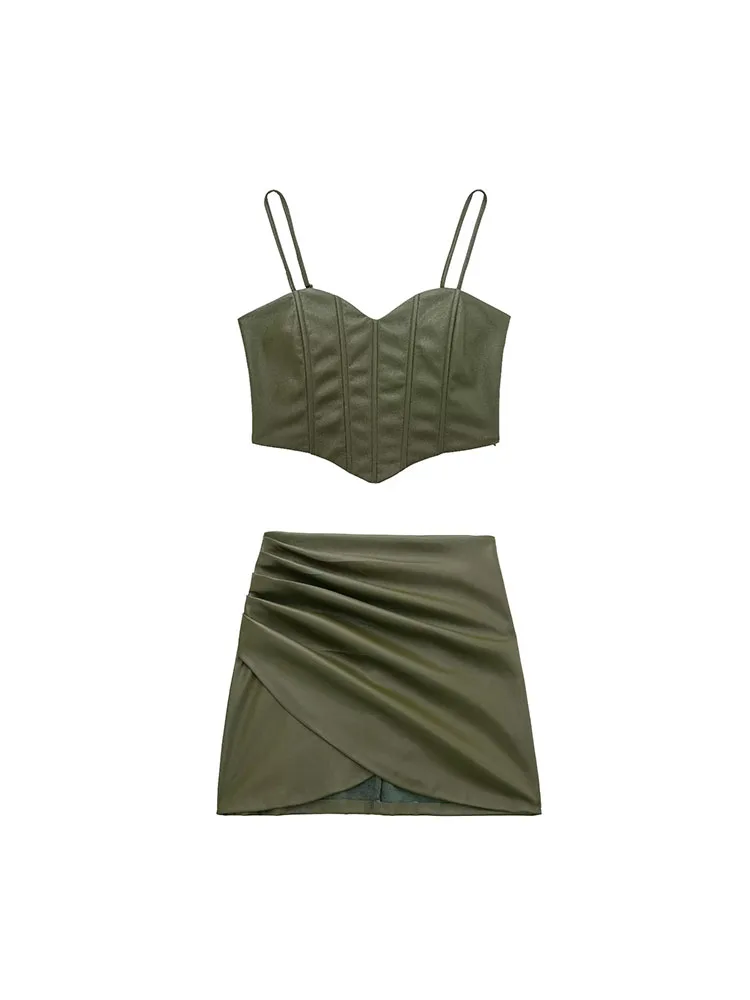 Women 2022 New Fashion faux leather pleat mini Skirt Vintage High Waist Back Zipper Female Skirts Mujer
Women 2022 New Fashion faux leather pleat mini Skirt Vintage High Waist Back Zipper Female Skirts Mujer