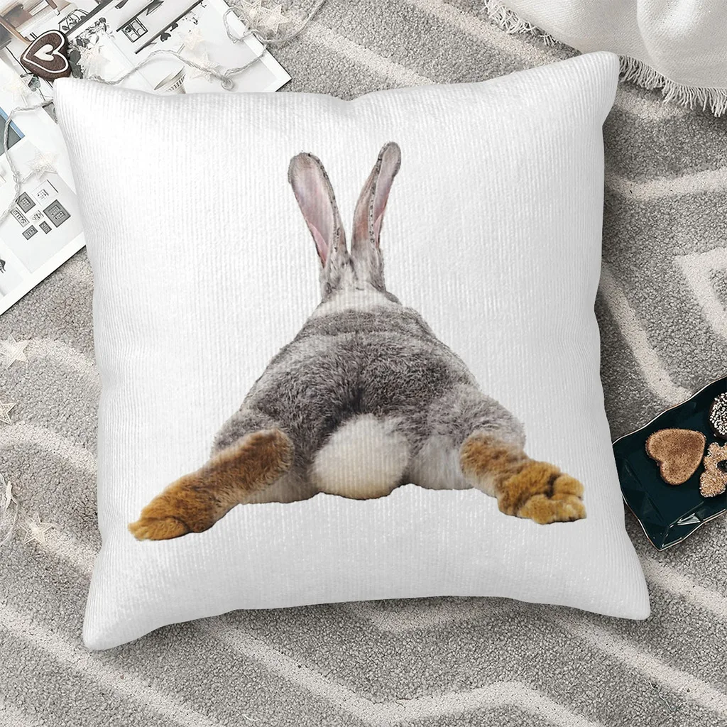 

Cute Bunny Rabbit Tail Butt Image Picture Throw Pillow Case Cushion Home Sofa Chair Print Decorative Hug Pillowcase