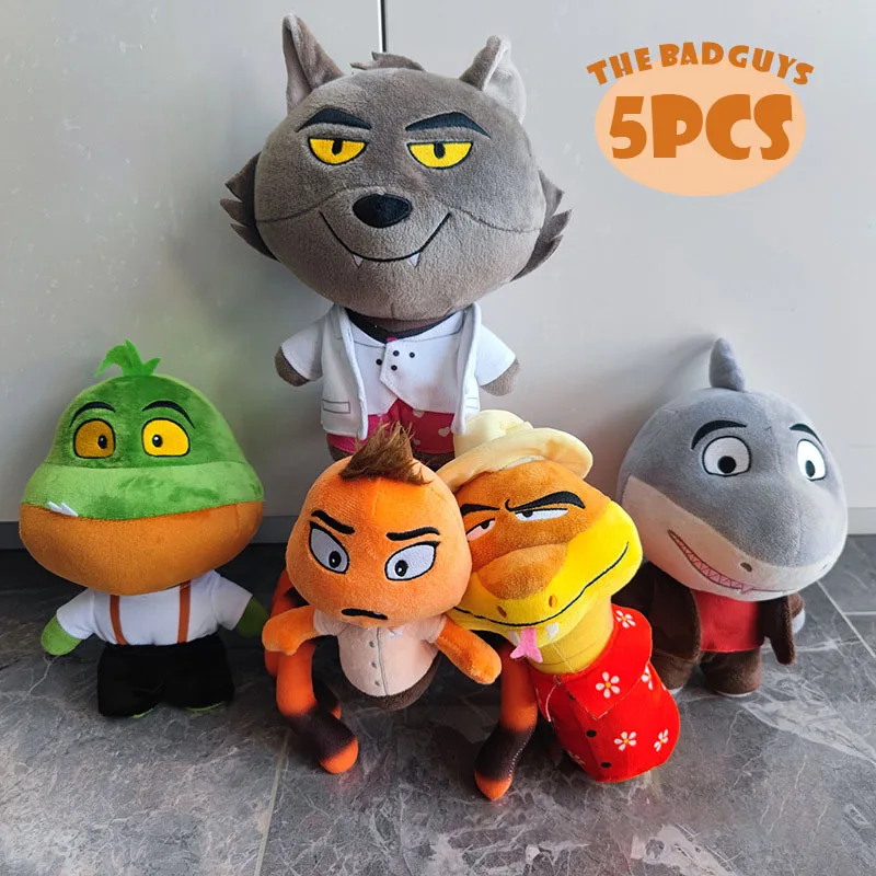 5pcs The Bad Guys Plush Toys Mr. Snake Mr. Shark Set Cartoon Movie Mr. Wolf Ms. Tarantula Plushies Toy Stuffed Doll Cute Pillow
5pcs The Bad Guys Plush Toys Mr. Snake Mr. Shark Set Cartoon Movie Mr. Wolf Ms. Tarantula Plushies Toy Stuffed Doll Cute Pillow