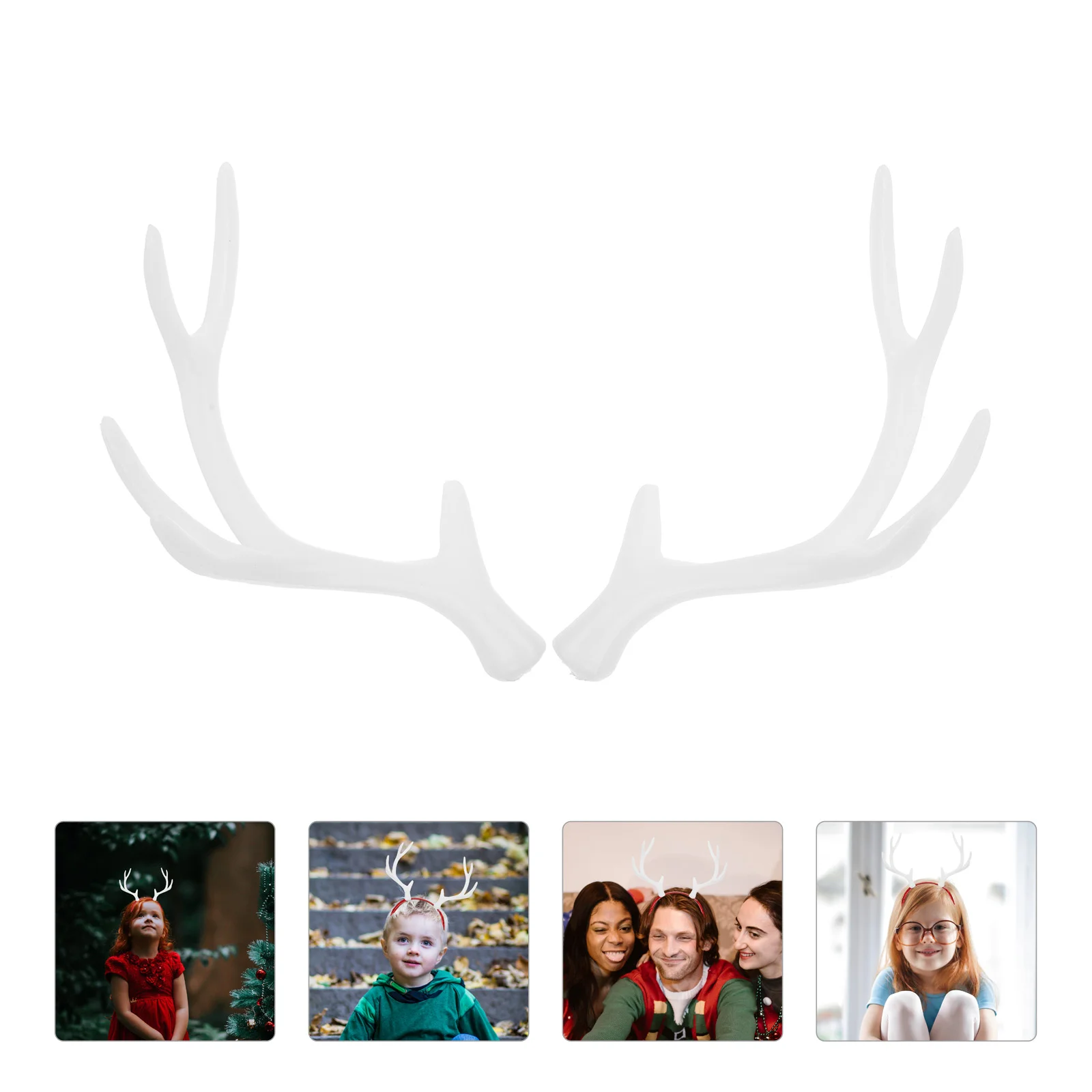 

4 Pair Christmas Antler Headdress Headbands Deer Antlers Reindeer Accessory Faux Ornaments Plastic DIY Headpiece Decor Women's