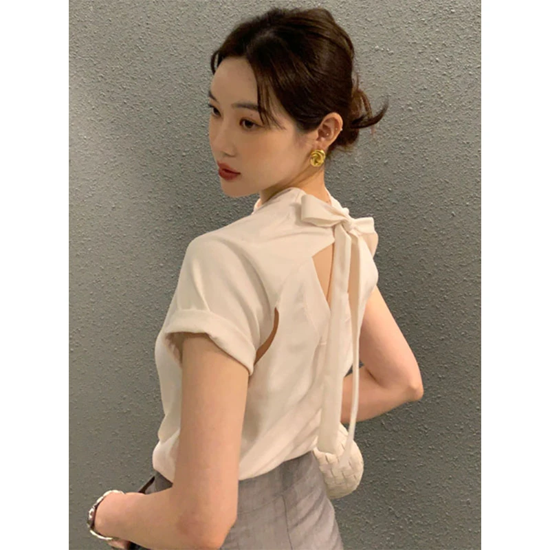MEXZT Elegant T Shirts Women Korean Tie Bow Bandage Hollow Out Tops Office Lady Summer Fashion Short Sleeve Lace Up Casual Tees
MEXZT Elegant T Shirts Women Korean Tie Bow Bandage Hollow Out Tops Office Lady Summer Fashion Short Sleeve Lace Up Casual Tees